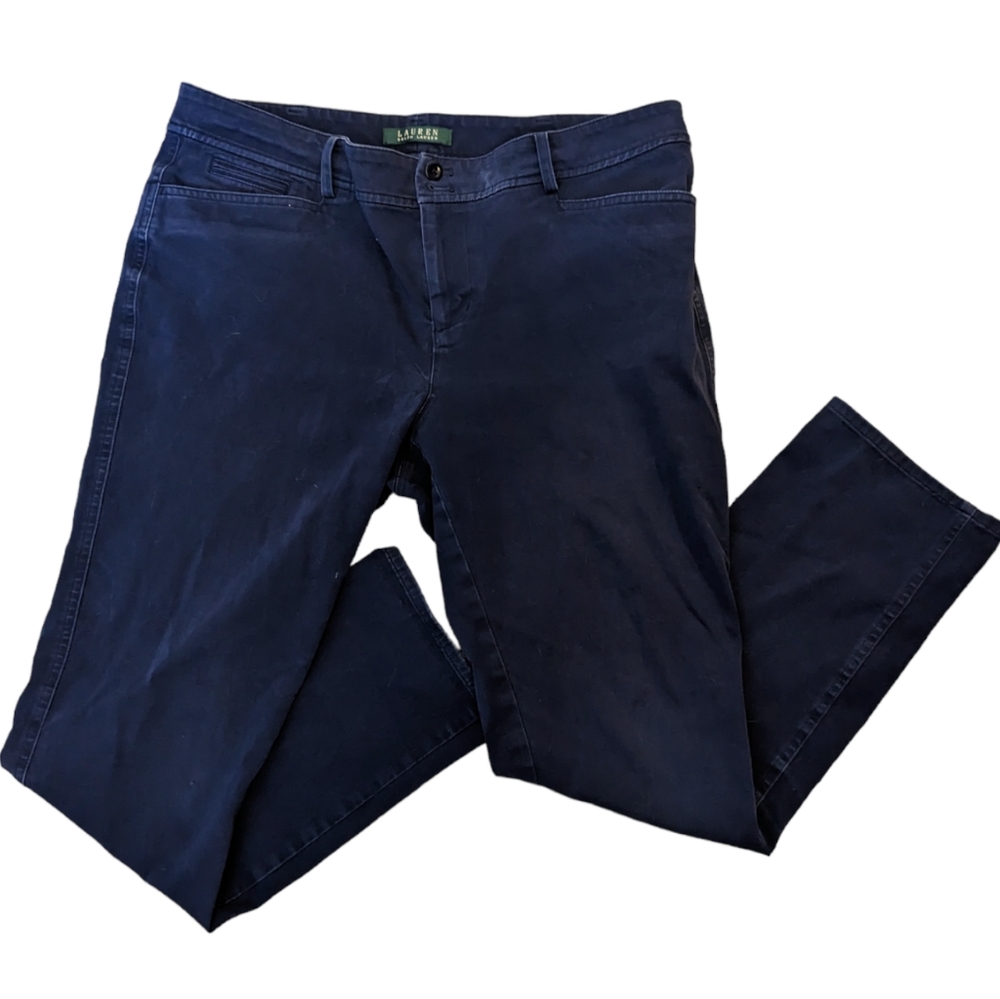 Lauren Ralph Lauren Chino Trouser Work Office Pants Blue Jeans Womens Size 10